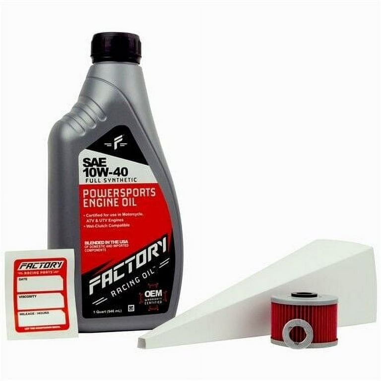 Factory Racing Parts SAE 10W40 1qt Oil Change Kit Fits, 50 OFF