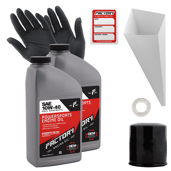 Factory Racing Parts SAE 10W-40 2qt Oil Change Kit Fits Kawasaki KVF360/700