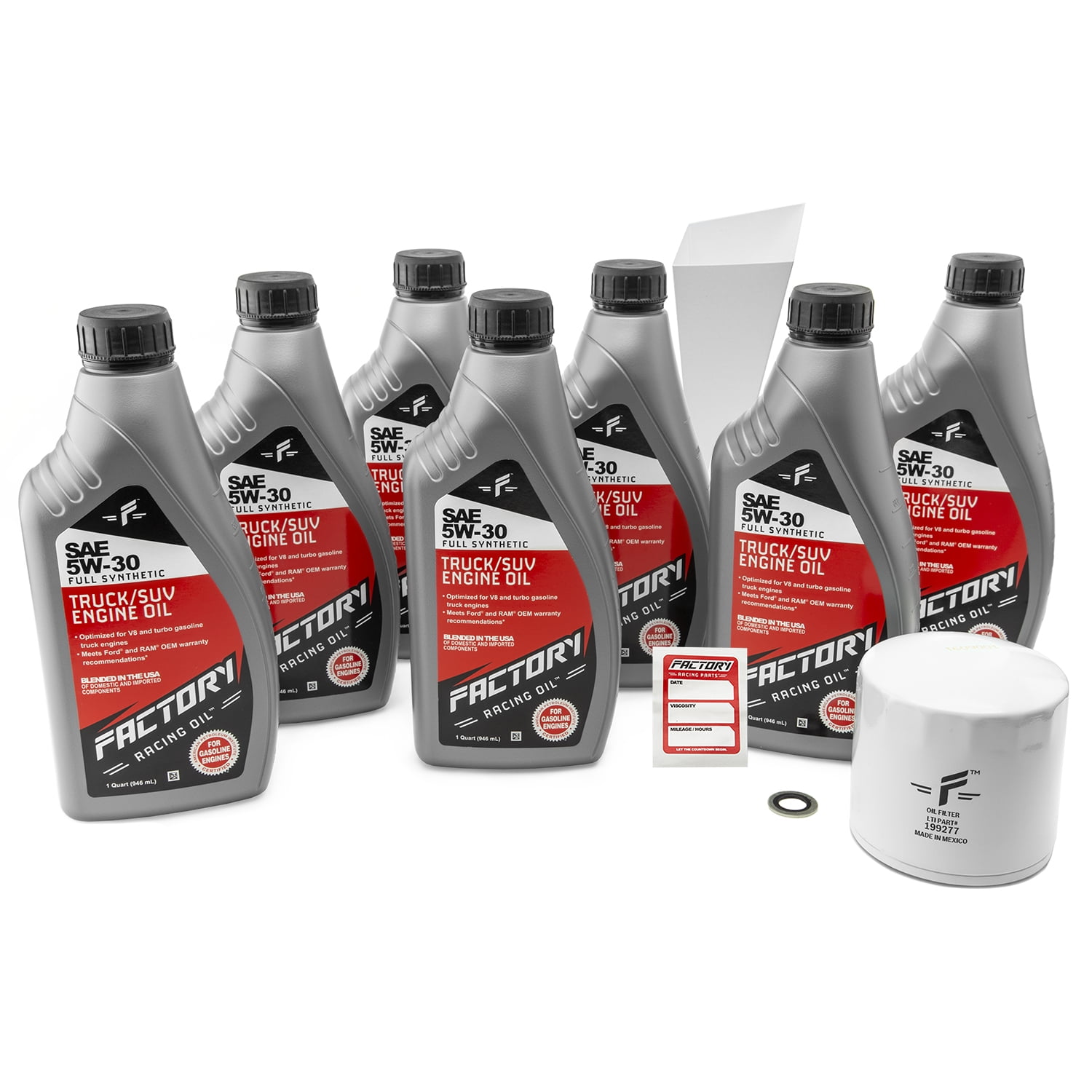 Factory Racing Parts SAE 5W-30 Full Synthetic 7qt Oil Change Kit ...