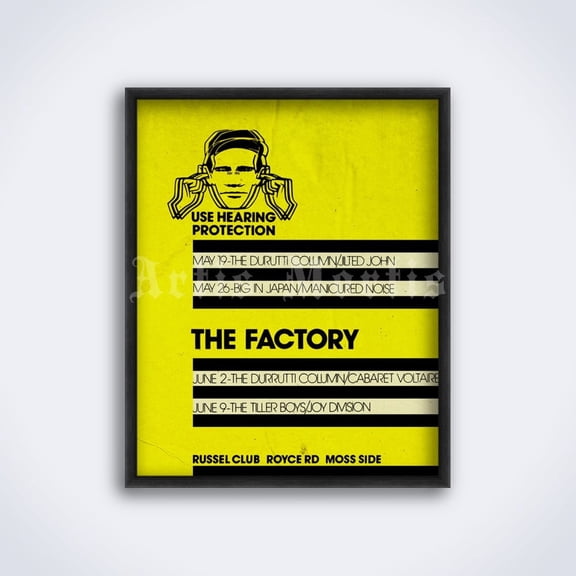 Factory Records Concert Poster, Joy Division Wall Art, Unframed Paper Poster 8x10in