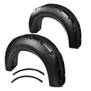 PIT66 Fit For 2009-2014 Ford F150 Black Pocket Rivet Style Fender Flares Wheel Cover 4PC