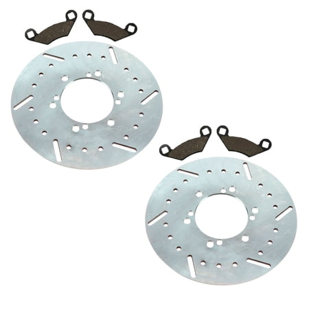 Factory Spec, (2)FS-2033 (2)FS-430, 2 Front Disc Brake Rotors & Semi-Metallic Pads for Polaris fits most 1993-2004 Sportsman 400 4x4