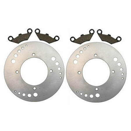 Factory Spec, (2)FS-2046 (2)FS-430, 2 Front Disc Brake Rotors & Semi-Metallic Pads for Polaris 2007-2011 Hawkeye 300