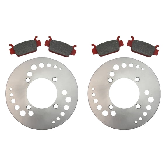 Factory Spec, 2 Front Disc Brake Rotors & Brake Pads fits Honda Rincon 680, 2005-2014 Rubicon 500 & 2005-2011 Foreman 500