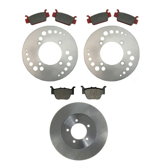 Factory Spec, Front & Rear Brake Rotors & Pads for Honda Rincon 680 4x4 fits 2006-2022 models