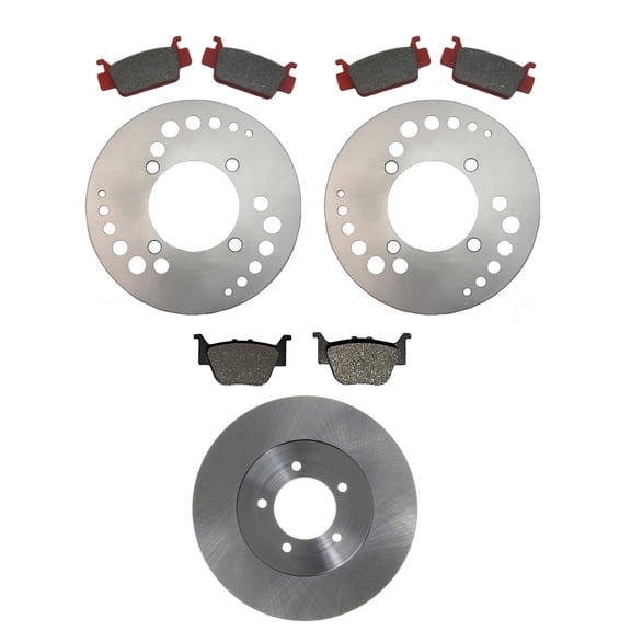 Factory Spec, Front & Rear Brake Rotors & Pads for Honda Rincon 680 4x4 fits 2006-2022 models