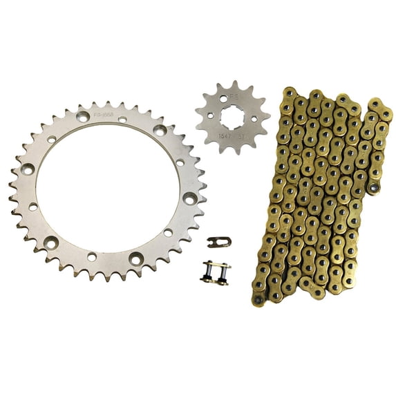 Factory Spec, K15471558520OG98, Gold 520x98 O-Ring Drive Chain & 13/40 Sprockets 1989-2004 Yamaha Warrior 350 YFM350XFactory Spec
