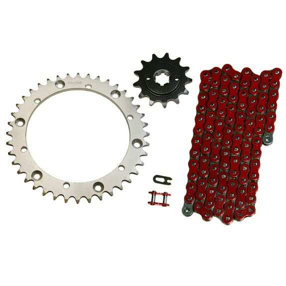Factory Spec, K15921559520NZR94, Red 520x94 Drive Chain & 13/41 Sprockets for Yamaha 1988-2006 Blaster 200 YFS200