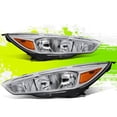 thumbnail image 1 of Factory Style Halogen Headlights for Ford Focus 15-18 Chrome Amber Left+Right, 1 of 3
