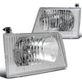 thumbnail image 1 of Factory Style Headlights Chrome Housing Clear Lens Made For And Compatible With 1992 - 2007 Ford Econoline E150 E250 E Series 92 93 94 95 96 97 98 99 00 01 02 03 04 05 06 07, 1 of 8
