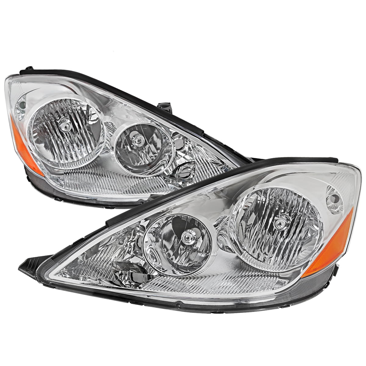 Factory Style Headlights w/ Amber Reflector (Chrome Housing/Clear Lens ...