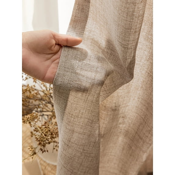 Factory Supply Natural Linen Japanese Koreanstyle Curtain LivingRoom Bedroom Transparent Finished Gauze Sheer Drape Home Window