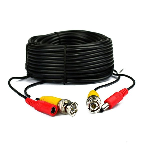 Factory Tested BNC and DC5.5x2.1mm Cable for Bullets IR Cameras Stable Transmission 3.3mm Diameter PVC Insulated
