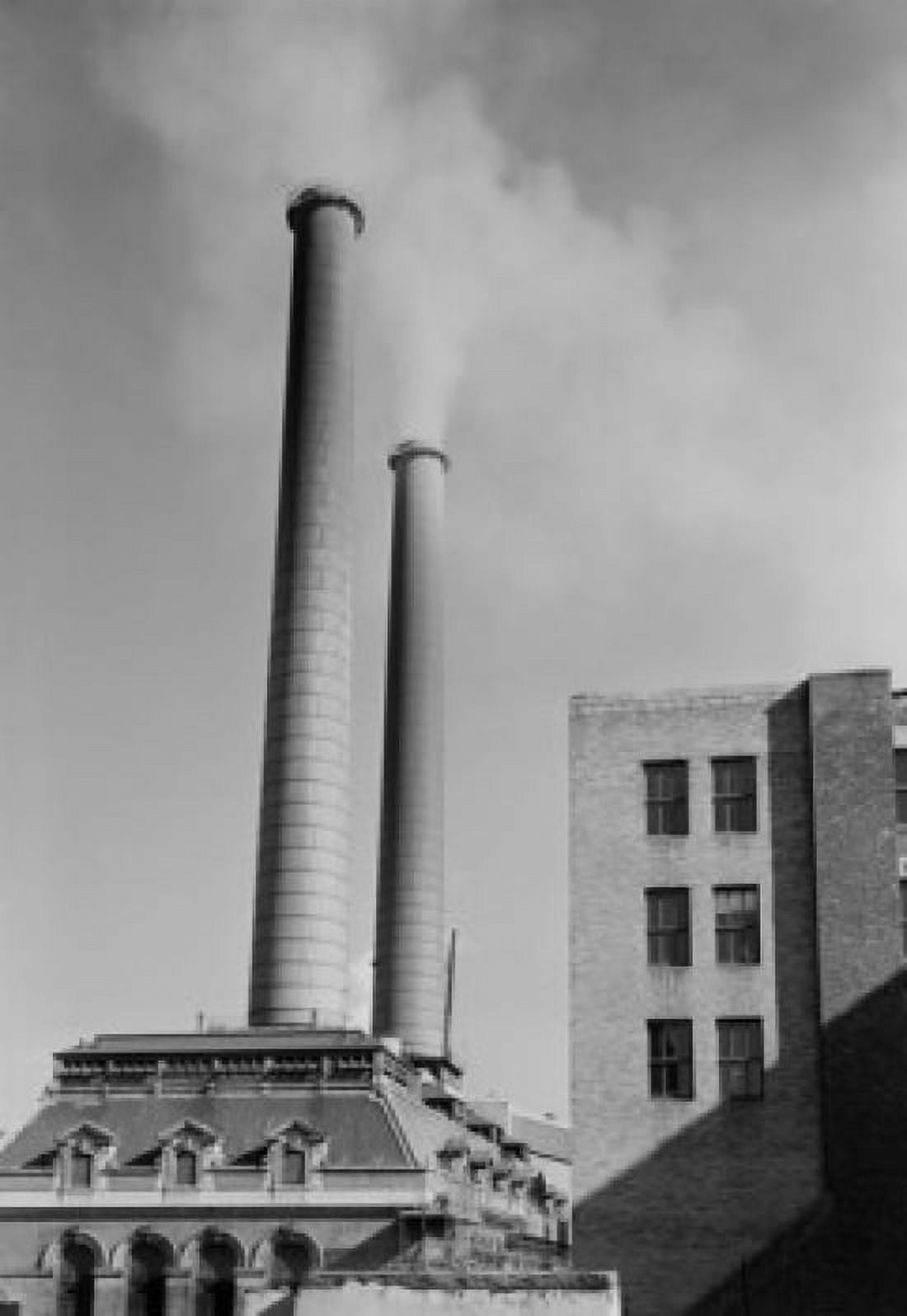 Factory with smoking chimneys low angle view Canvas Art - (24 x 36)