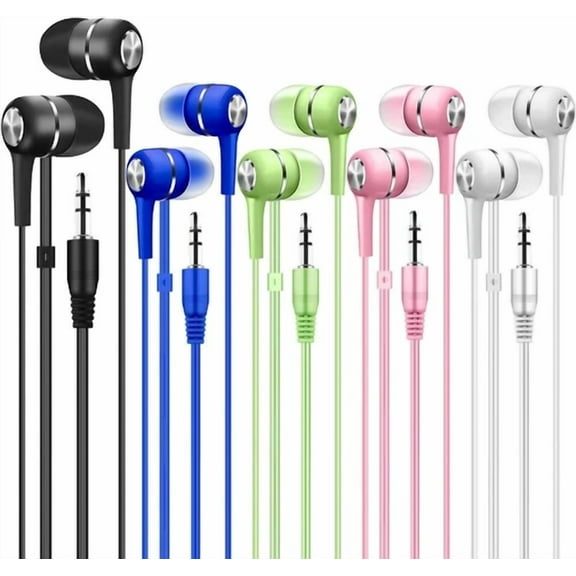 Factorymall Bulk Earbuds Headphones 10 Pack Multi 10 Pack, Mixed Colors