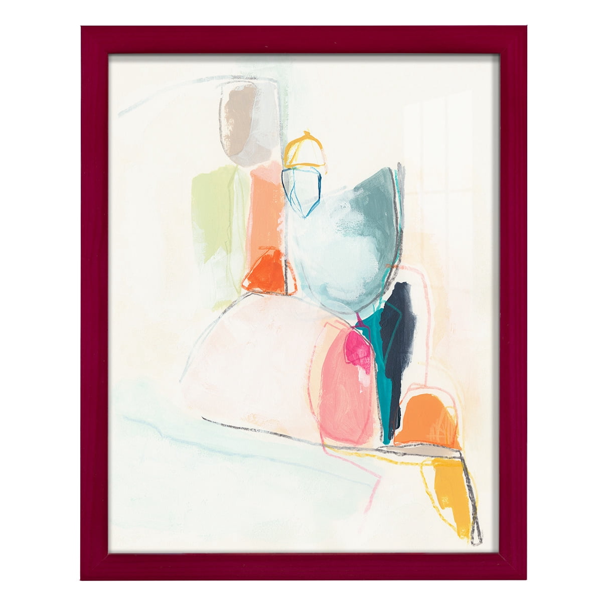 Factotum I -Framed Print w/glass-Cherry Red