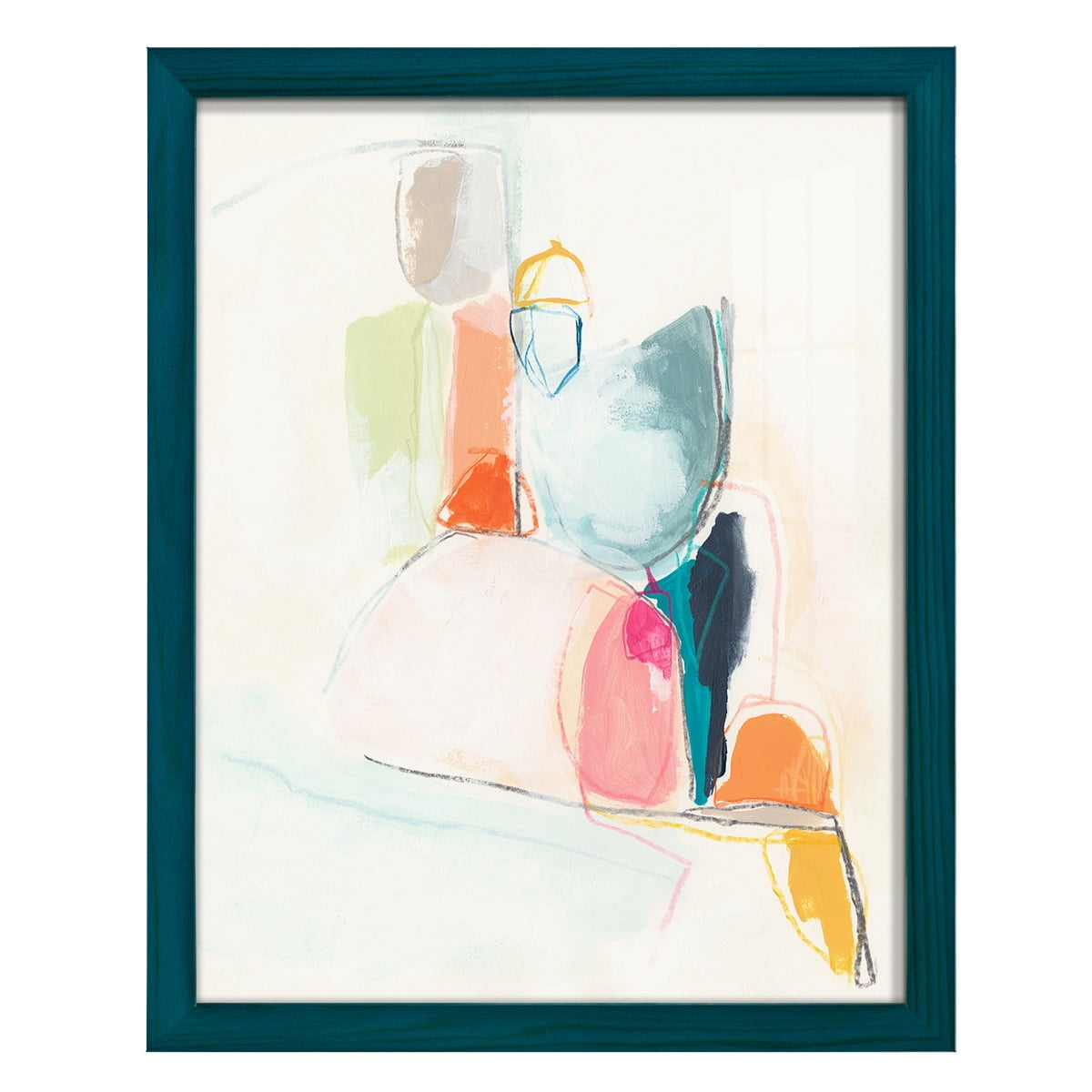 Factotum I -Framed Print w/glass-Ocean Blue