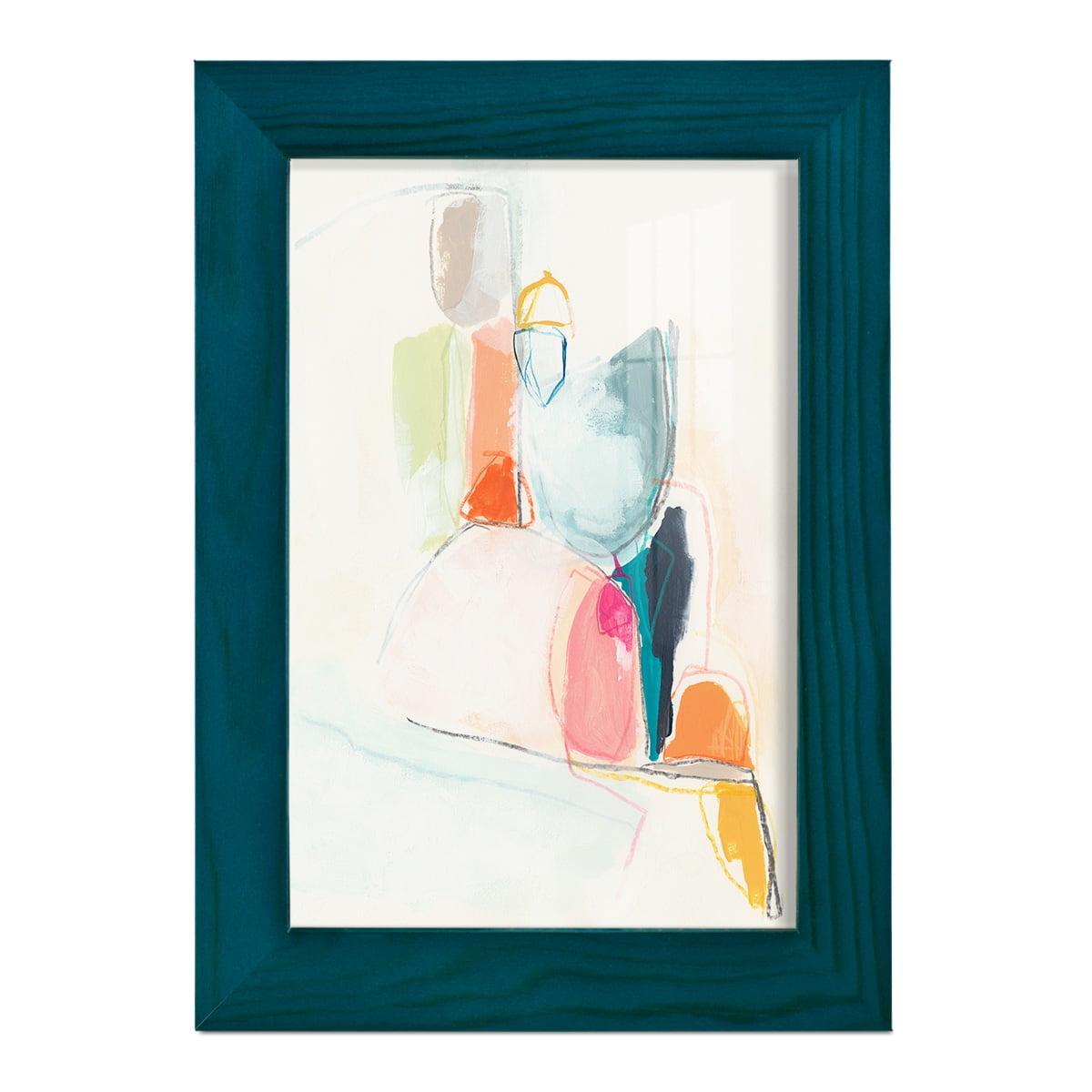 Factotum I -Framed Print w/glass-Ocean Blue