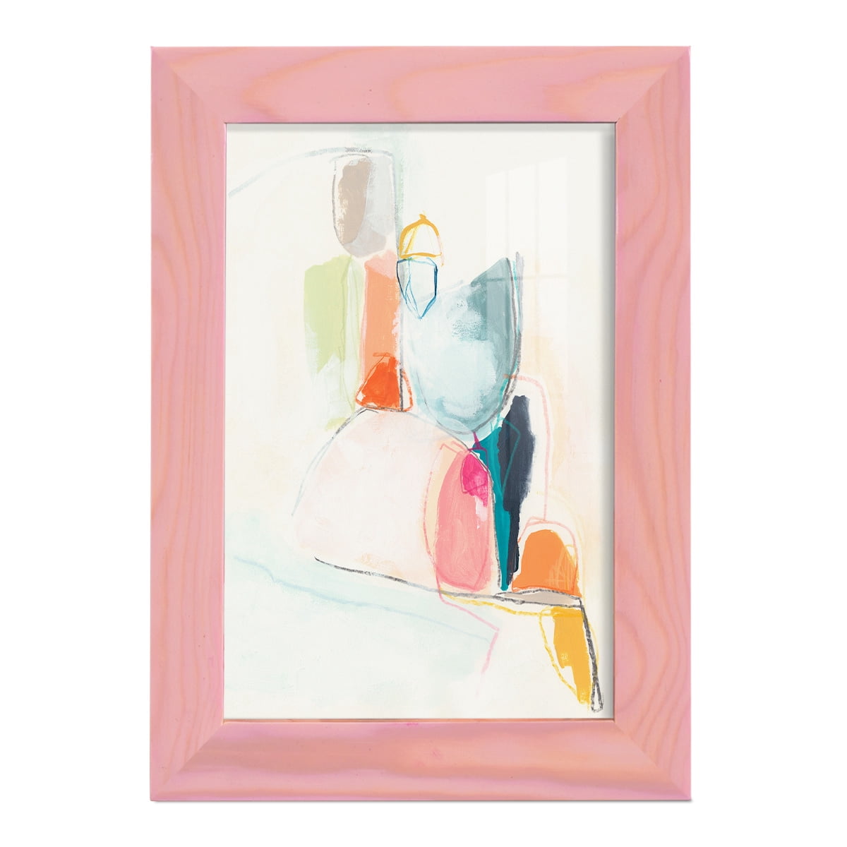 Factotum I -Framed Print w/glass-Sunset Pink