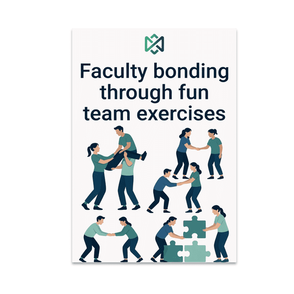Faculty Bonding Through Fun Team Exercises - Teacher Decor - 13x19 Poster Print