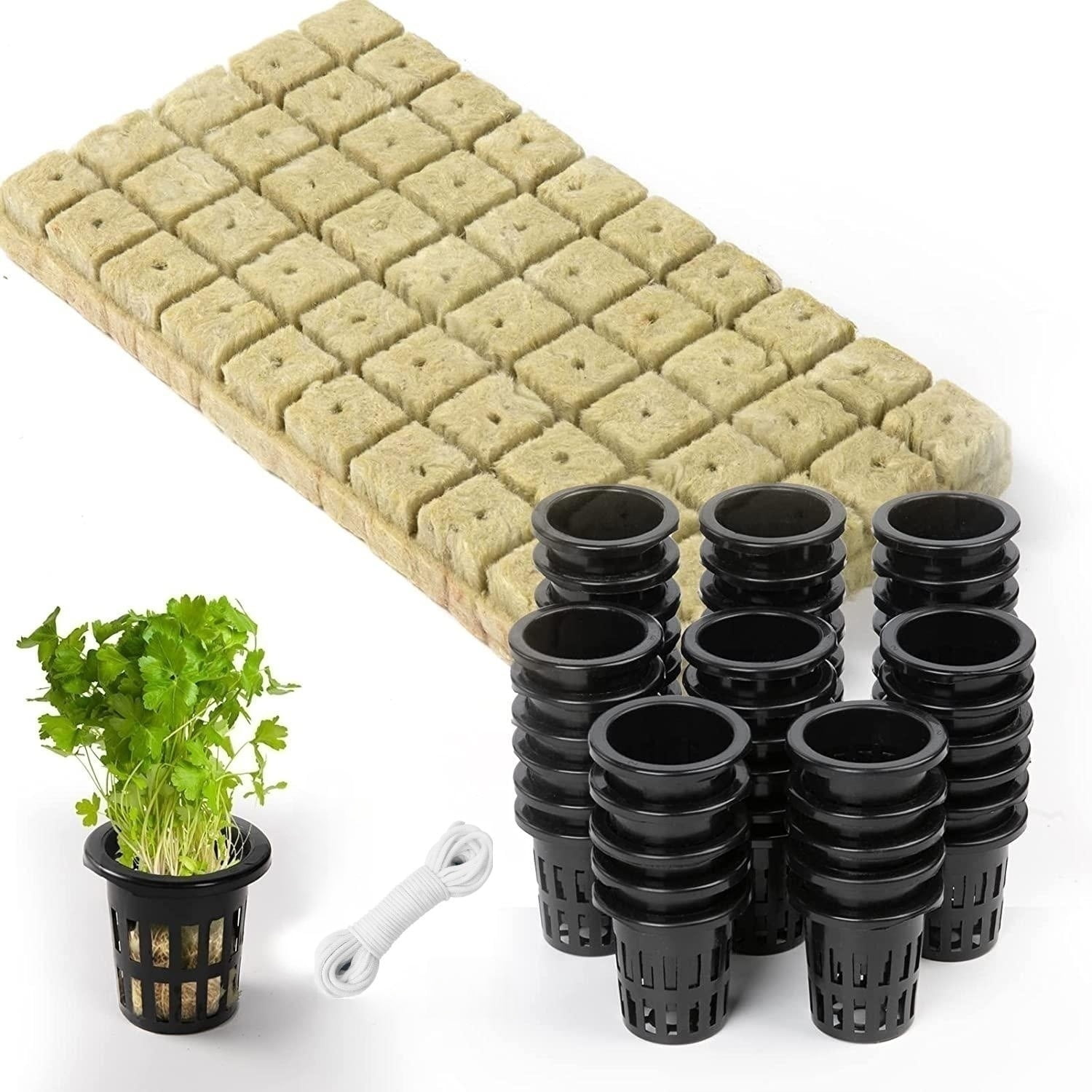 Natural Rocks Spring Cubes Facvoer 100-Piece 1-Inch Rockwool Planting Cube Set, Rockwool Seed ...