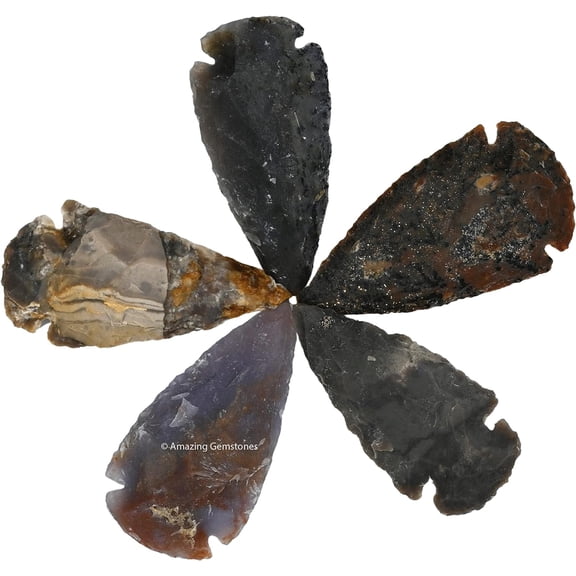 Facy Jasper Crystal Arrow Head Stone 5 Pieces (2" to 3" Inch)
