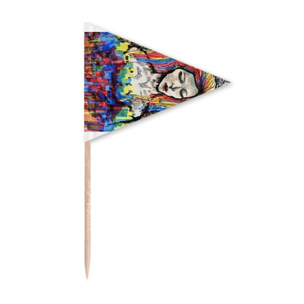 Fade Away Art Feature Toothpick Triangle Cupcake Toppers Flag - Walmart.com