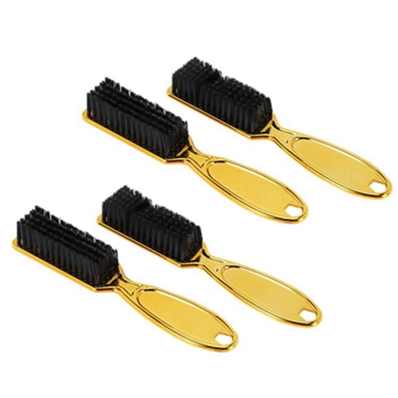 Fade Brush Comb Scissors Cleaning Brush Barber Shop Skin Fade Vintage Oil Shape Carving Cleaning Brush Gold 4PCS