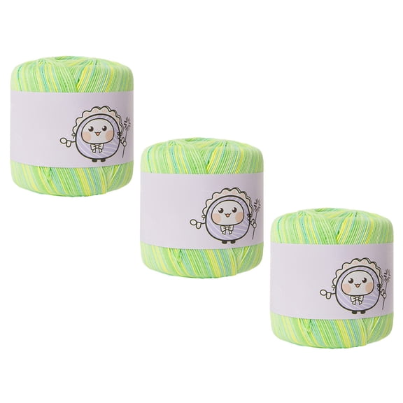 Fade Resistant Mercerized Cotton Thread 3 Spools Soft Yarn For Long Time Use Crafting Projects