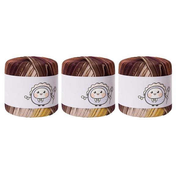 Fade Resistant Mercerized Cotton Thread 3 Spools Soft Yarn For Long Time Use Crafting Projects
