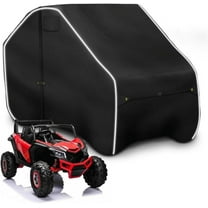 Fade and Tear Resistant UTV Cover with Reflective Strips,600D Heavy-Duty Waterproof 2-3 Seater Side by Side Covers Fit for Polaris RZR Yamaha Can-am Honda Kawasaki (Black, 125Lx58Wx71H)