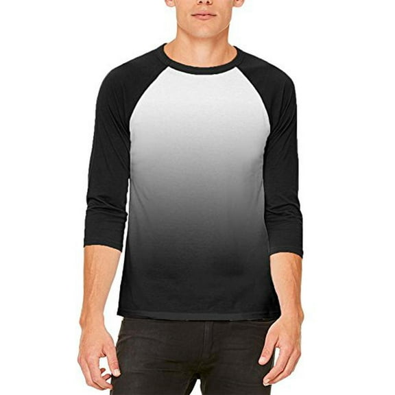 Fade to Black Mens Raglan T Shirt White-Black X-LG