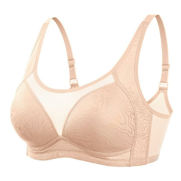 Fadeal Bralettes for Women 1 Pieces Lace Bra Plus Size Bra Women Underwear Bralette Crop Top Female Bra Large Top Female Push Up Brassiere Laced Bra Lace Sports Bras for Women Beige XL