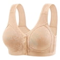 thumbnail image 1 of Fadeal Bras for Women Front Closure, Women's Front Buckle Plus Size Bra Vest without Underwire Large Chest Anti Sag Underwear Plus Size Bras for Women Khaki 3XL, 1 of 6