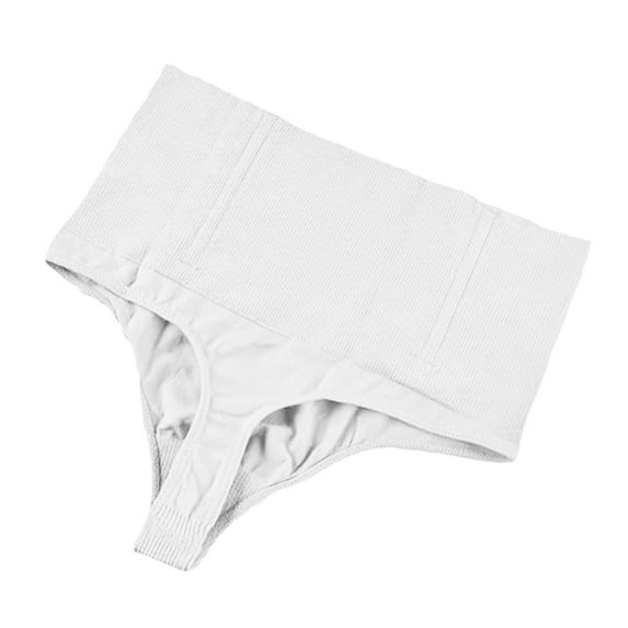 Fadeal Seamless Shapewear for Women Women's Solid Color Belly Briefs Corset Waist Lift Hip Mid Waist Shapewear Women's Shapewear White 3XL