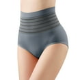 thumbnail image 1 of Fadeal Tummy Control Underwear for Women Women's High Waisted Belly Stripes Bump Color Lifting Buttocks Shaping Panties Shapewear Shorts Blue L, 1 of 3
