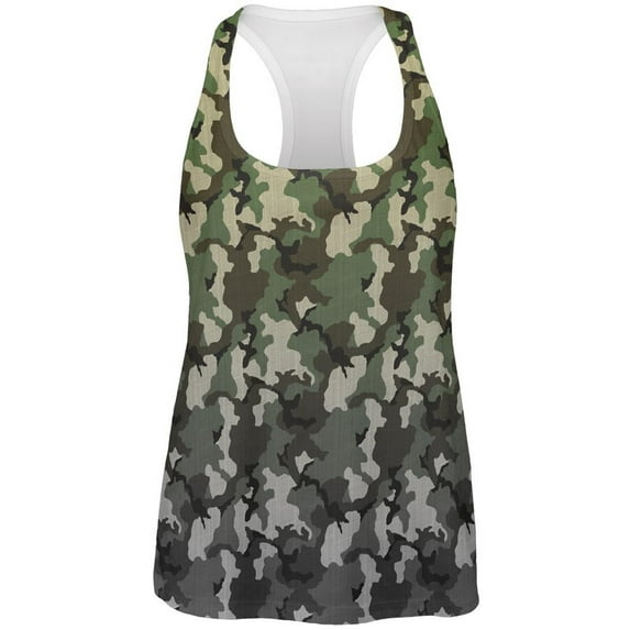 Faded Camo All Over Womens Work Out Tank Top Multi X-LG