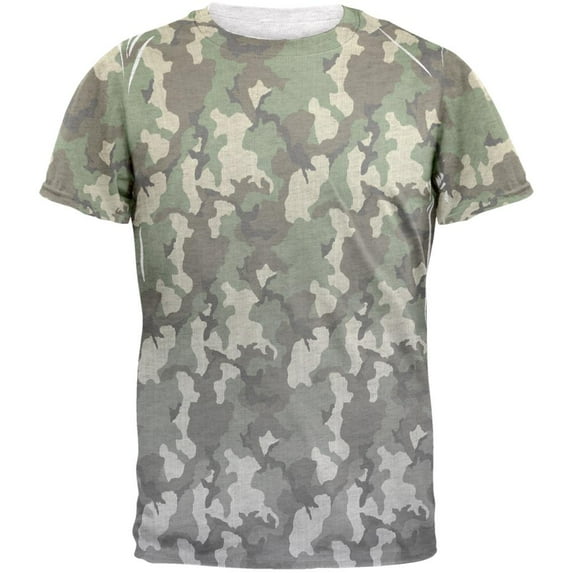 Faded Camo Mens T Shirt Heather White LG