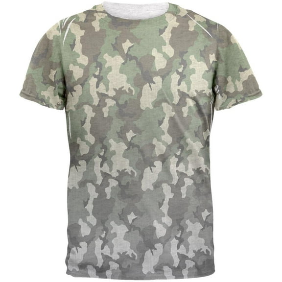 Faded Camo Mens T Shirt Heather White SM