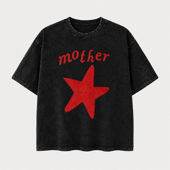Faded Era Mother Star Graphic Mineral Washed T-Shirt, Unisex Classic Fit