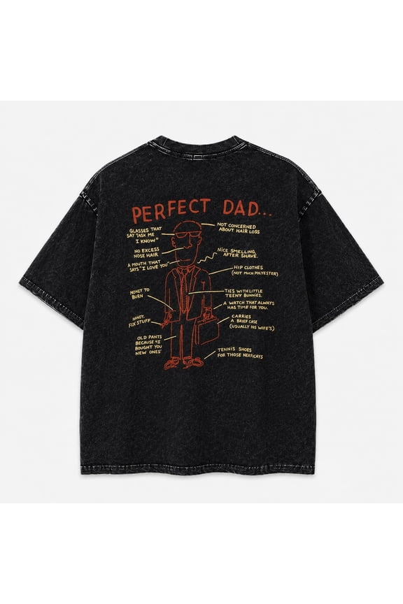 Perfect Dad Mineral Washed T-Shirt, Unisex Classic Fit, 180 GSM Cotton