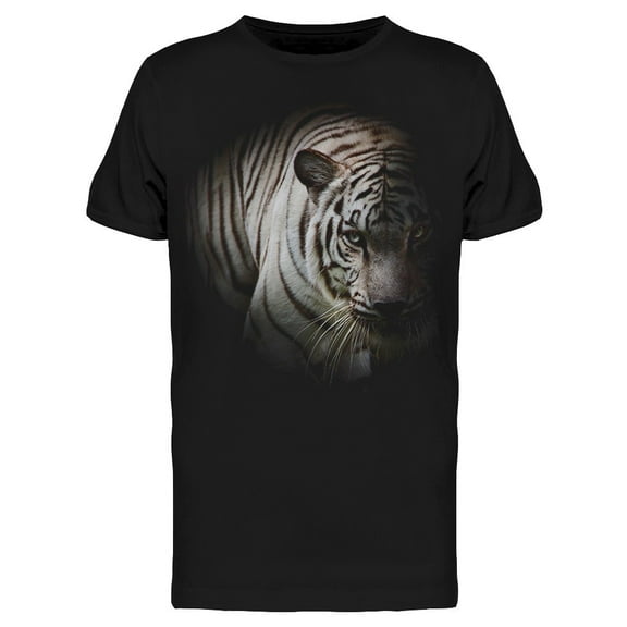 Faded Face Of White Tiger T-Shirt Men -Image by Shutterstock, Male Large