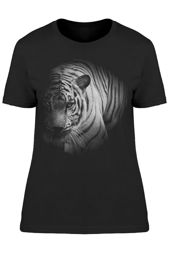 Faded Face White Tiger T-Shirt Women -Image by Shutterstock, Female Small