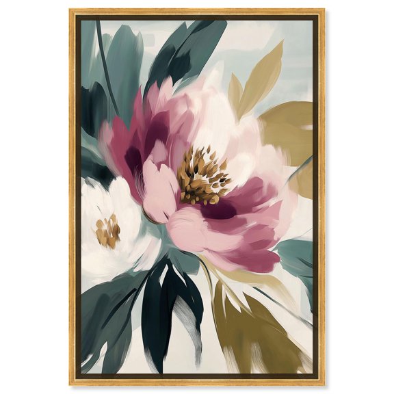 Faded Flora Grace Canvas Luxury Floral Art by Art Remedy, Gold Frame, 10" x 15"