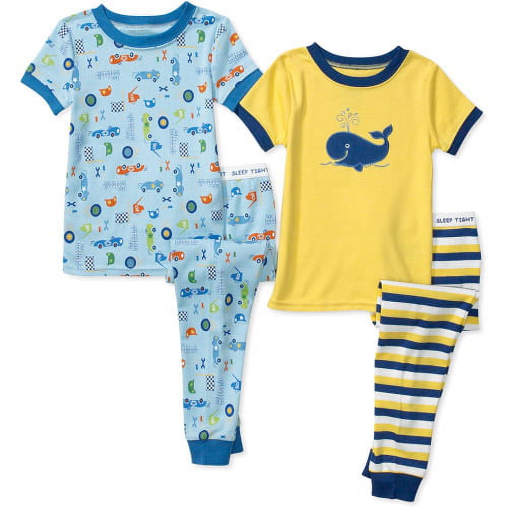 Faded Glory - Baby Boys' Organic Cotton Fitted Pajamas, 2 Sets ...
