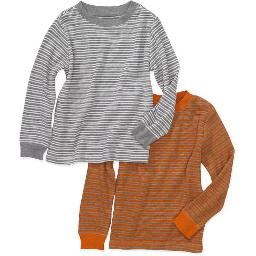 Faded Glory Baby Boys' Thermal Crew Tees, 2-Pack