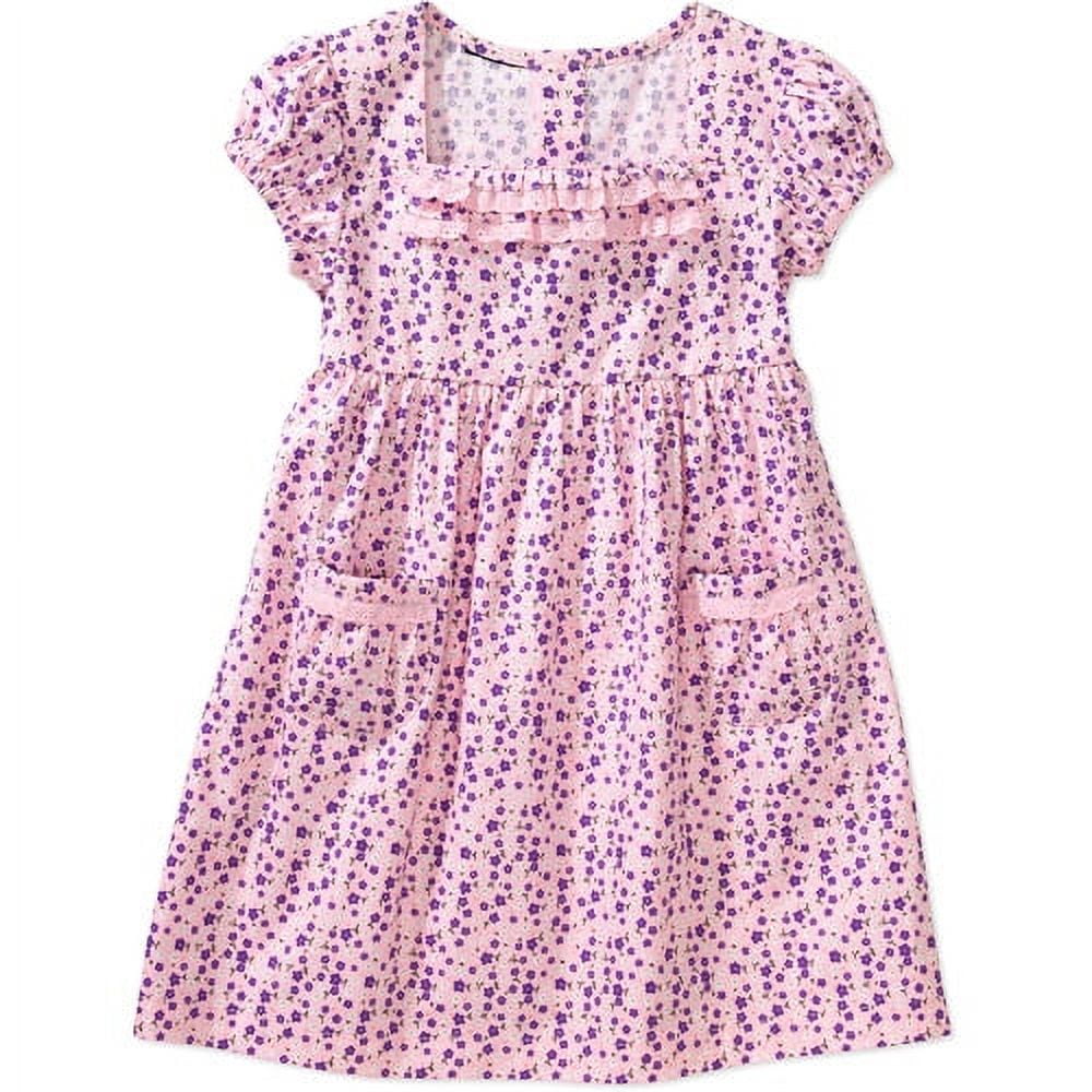 Faded Glory Baby Girls Floral Patch Pocket Dress