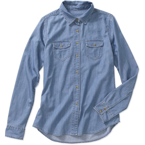 Vintage 90s Blue White Cotton Denim Striped Western Long Sleeve Shirt Size  Medium by Faded Glory - Etsy