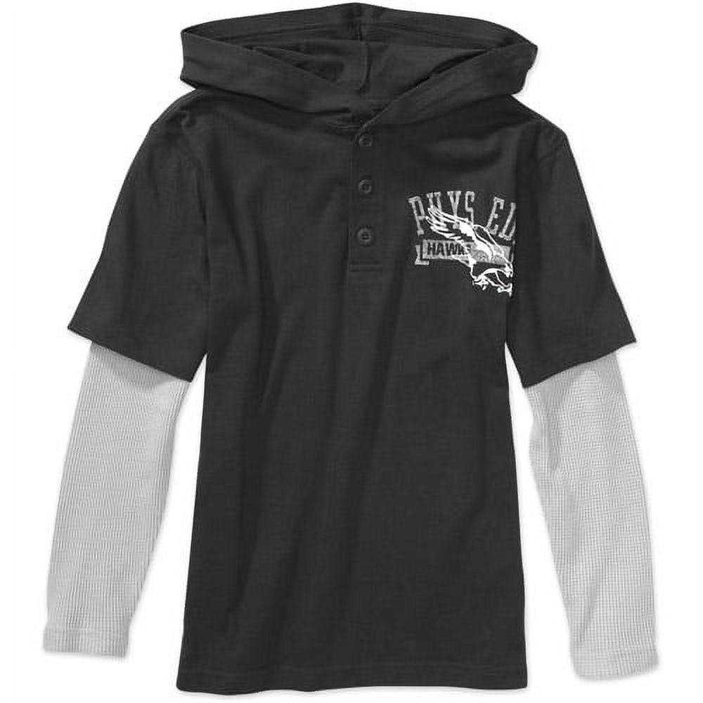 Faded Glory Boys' Graphic Hooded HangDown Henley
