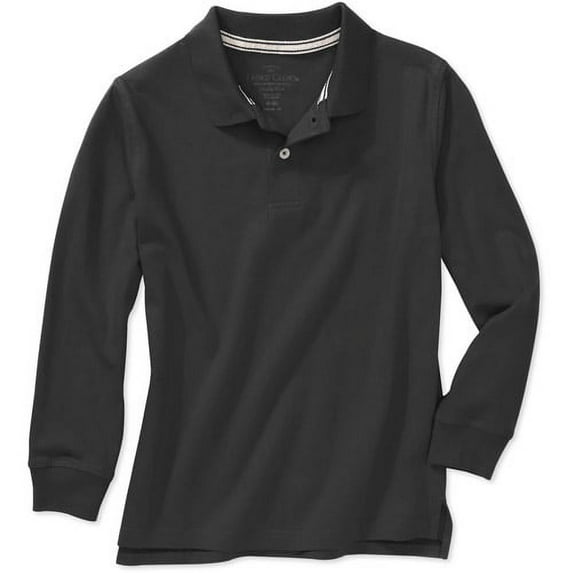 Faded Glory - Boys' Solid Long-Sleeve Polo Shirt